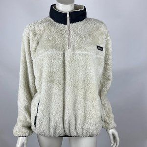 ZYIA Teddy 1/4 Zip Pocket Jacket Long Sleeve‎ Lined Collar Pullover Women XL